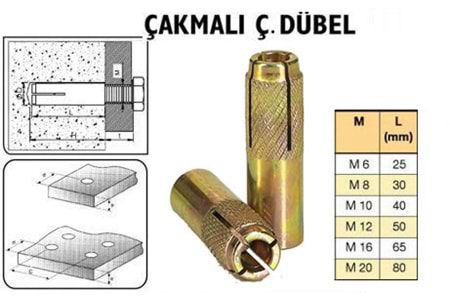 Çelik Dübel Çakmalı M 10