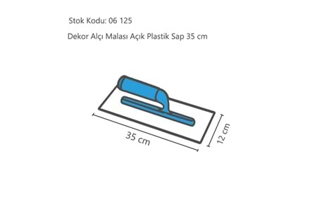 Dekor Alçı Malası Açık Plastik Sap 35 CM ( Yay Çeliği ) 093