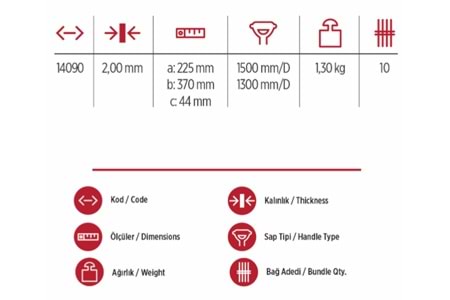 Yaparlar 3200 Bel Küreği Sivri BASKILI 14090