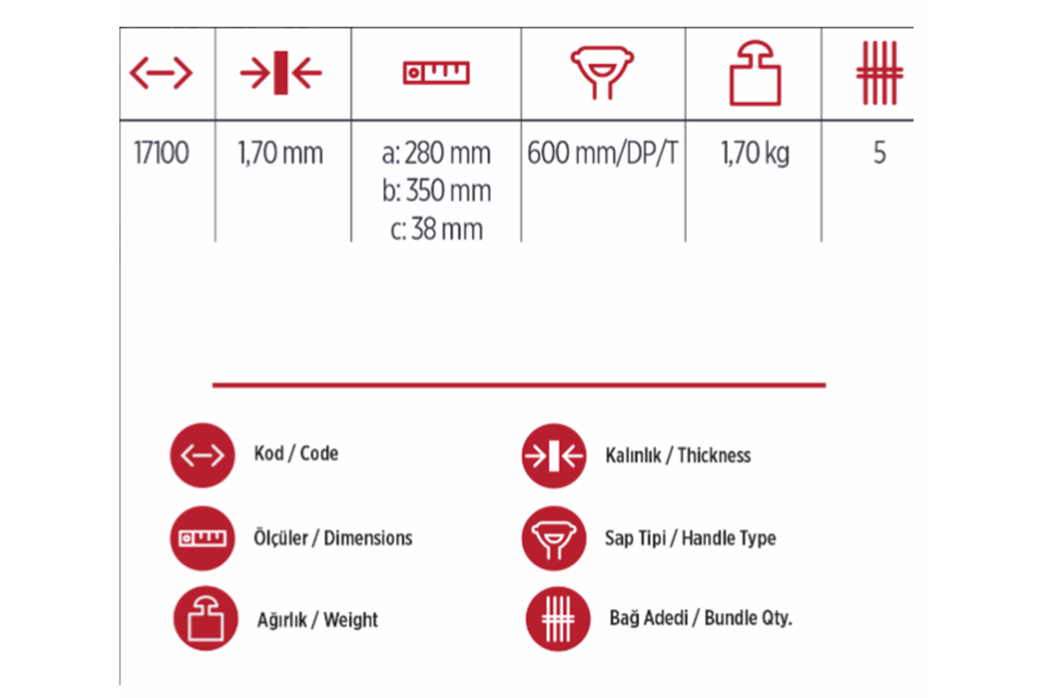 Yaparlar 6300 Faryap Küreği Sapsız 17100