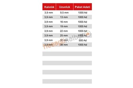 Meridyen YSB Matkap Uçlu Vida 3,9x25 MM 1000 Adet