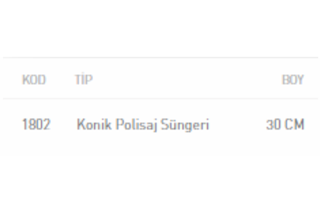 Dekor Süper Konik Sünger Polisaj Aparatı Vidalı 1802