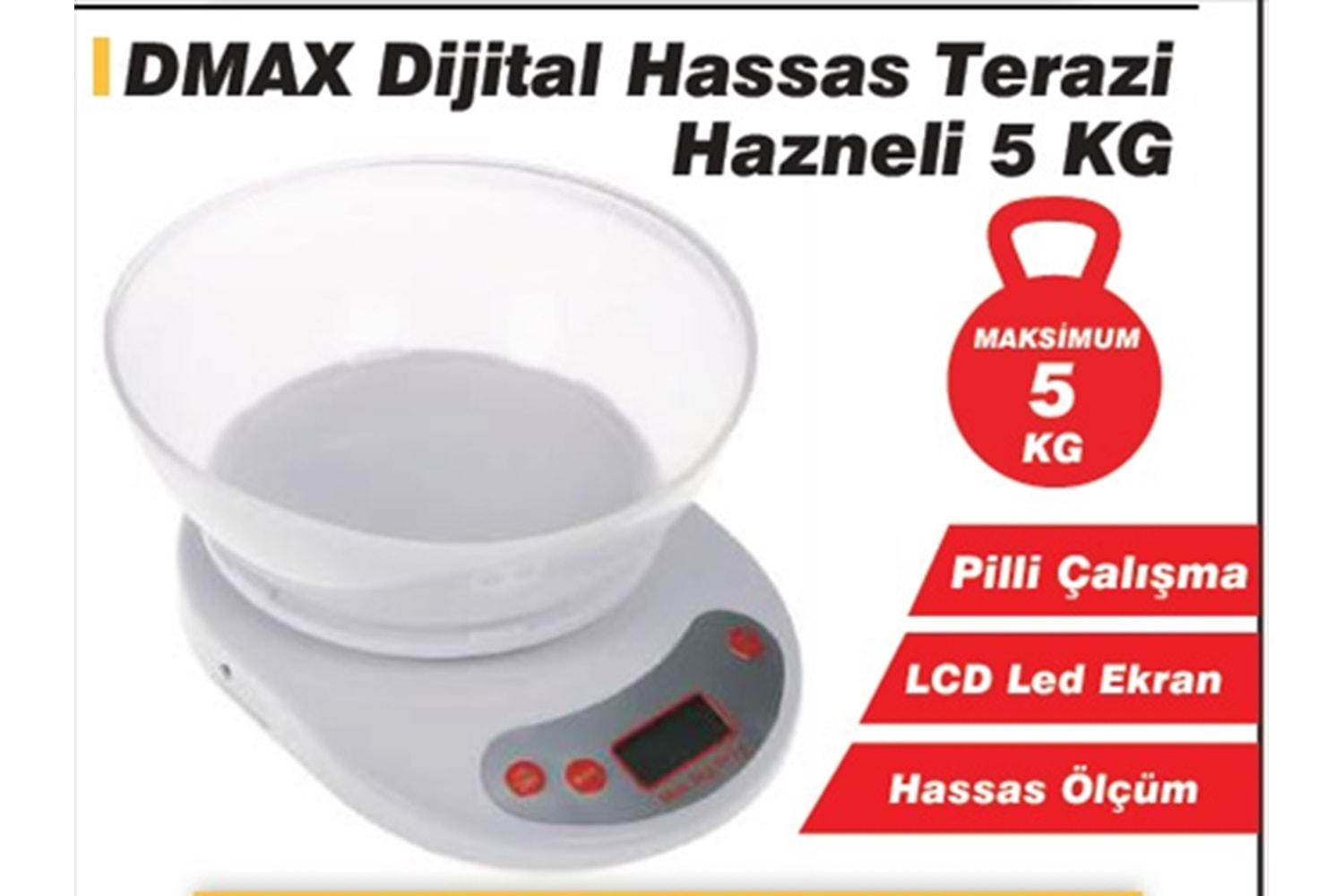 Dmax Hassas Masa Terazisi Hazneli 5 kg DMX4222-1918
